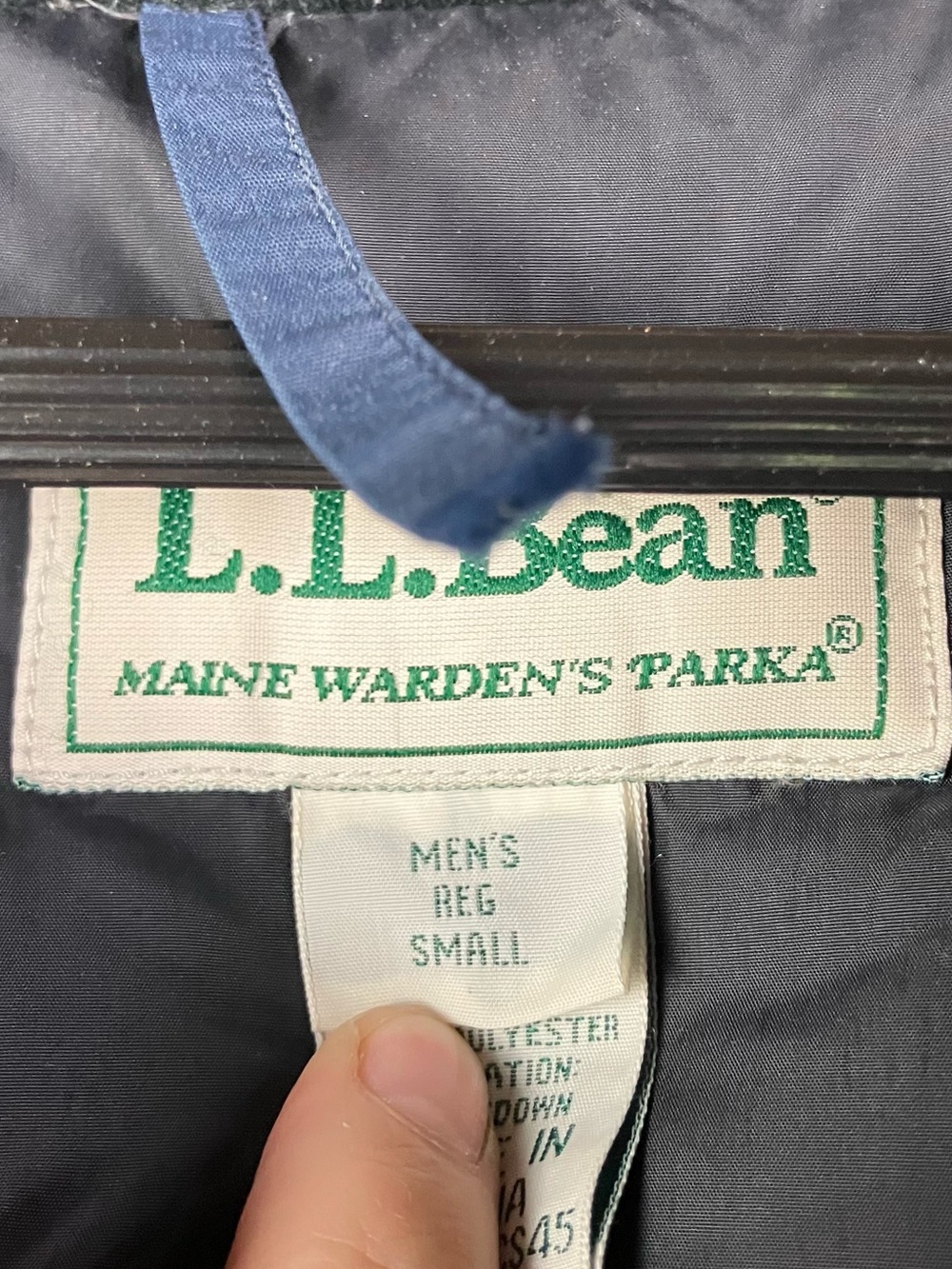 LL Bean Maine Wardens Parka Goose Down Gore Tex Jacket Men Small Blue Zip Button - Picture 4 of 16